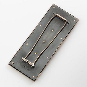 Brooch, Helena Edman, silver partially oxidised and 24K red gold,