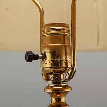 A table lamp, so called Bohemian glass, first half of the 20th century.