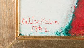 Alice Kaira, olja på duk lagd på pannå, signerad och daterad 1992.
