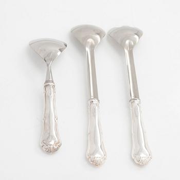 A 78-piece silver 'Chippendale' cutlery set, 1978-2007. Various Finnish manufacturers.