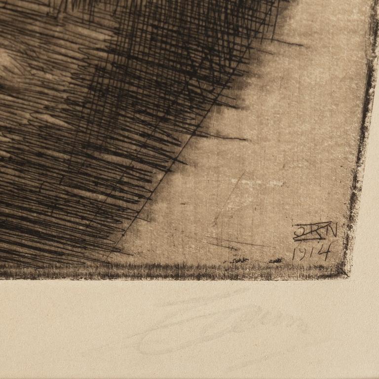 Anders Zorn, etching, 1914, signed in pencil.
