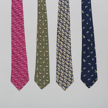 A set of four ties by Hermès.