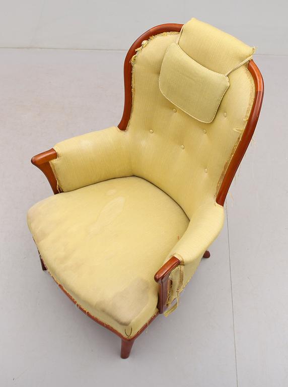 FÅTÖLJ, "Vår Fru", Carl Malmsten, för AB O.H. Sjögren, Tranås, 1900-talets andra hälft.