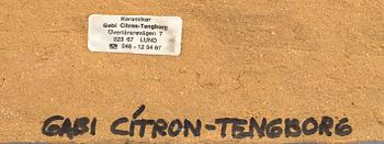 GABI CITRON-TENGBORG, relief signerad delvis glaserad keramik.
