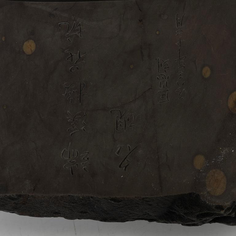 Tuschsten, signerad, Kina, 1980-tal.