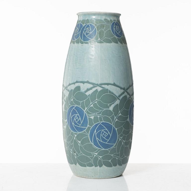 Josef Ekberg, a 'Sgrafitto' earthenware vase, Gustavsberg 1911.