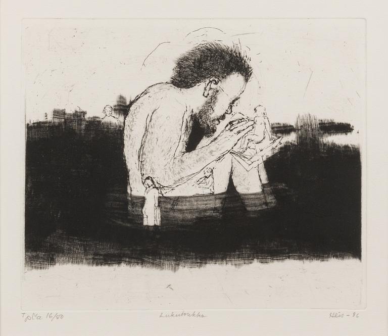 OUTI HEISKANEN, etching, signed and dated -86, Tpl'a 16/80.