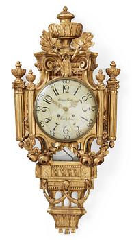 1341. A Gustavian wall clock by Claes Berg, master 1762.