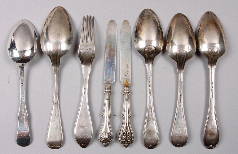BESTICK, 8 st, silver, bl a Zethelius, 1775-1858.