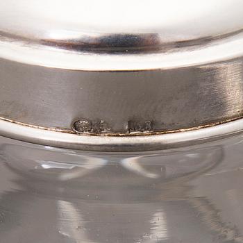 TOILETTSET, silver, 8 delar, Svenska stämplar.