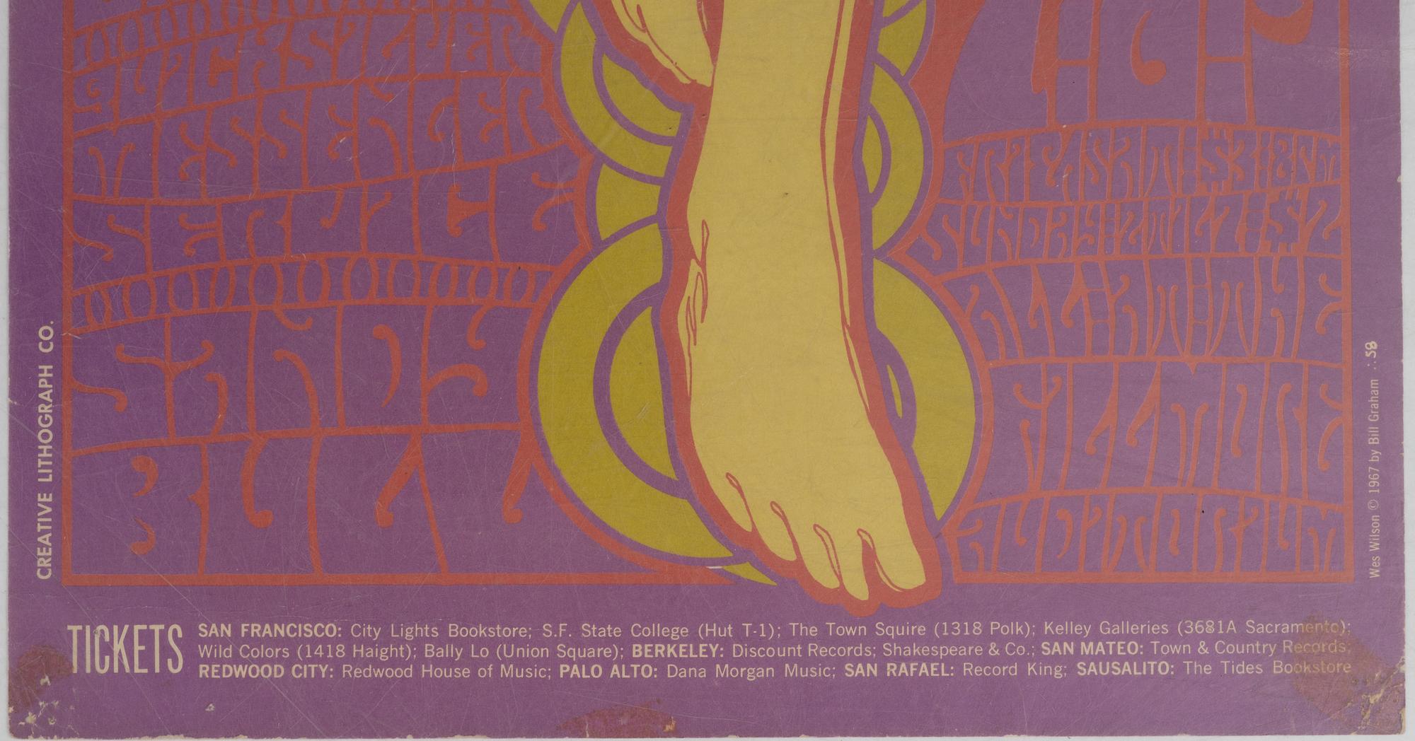 Wes Wilson, konsertaffisch, Creative Litograph Co. 1967.
