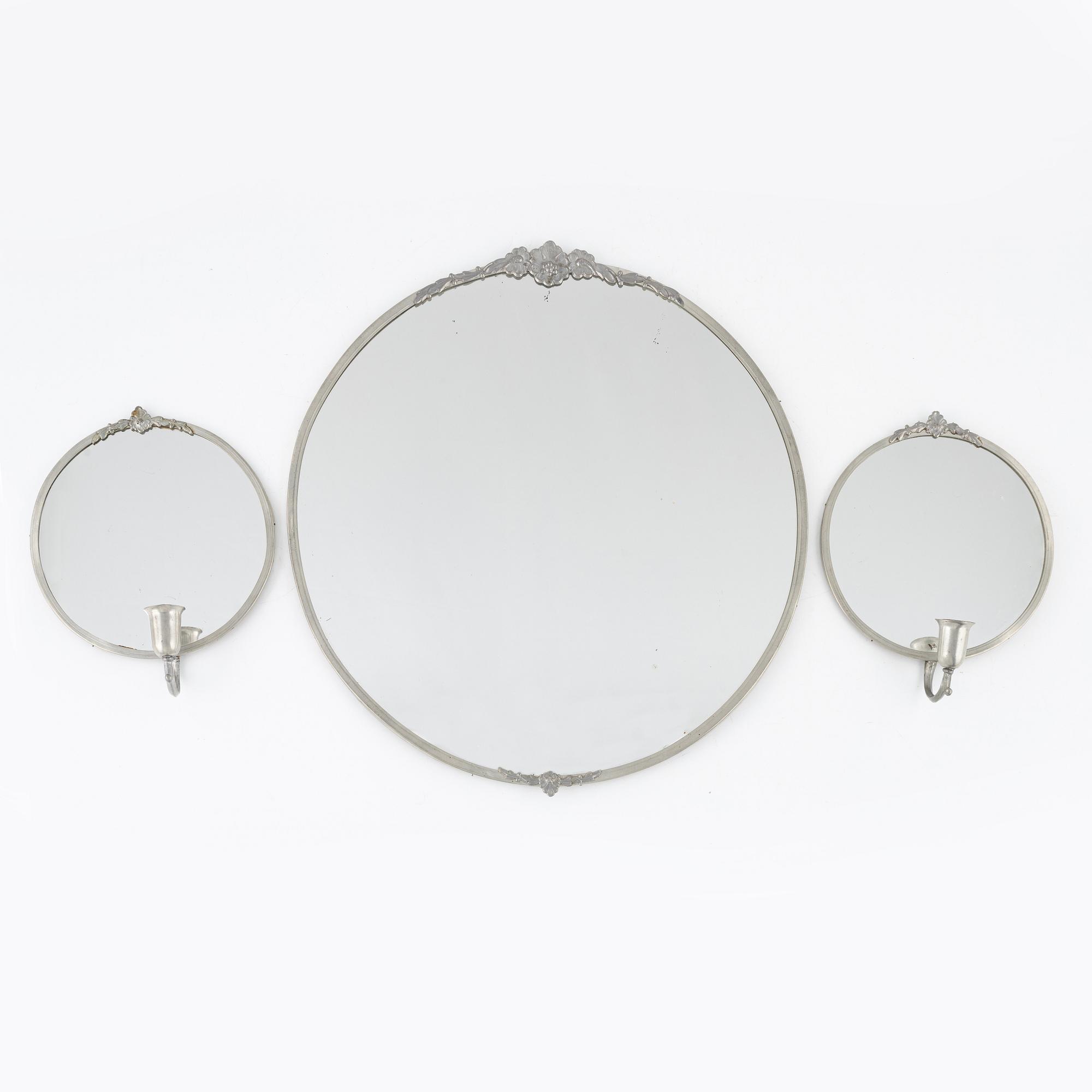 Spegel med 2 lampetter, 1900-talets första hälft.