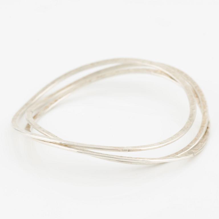 Robbert, 3 pcs, bangle bracelets, sterling silver.