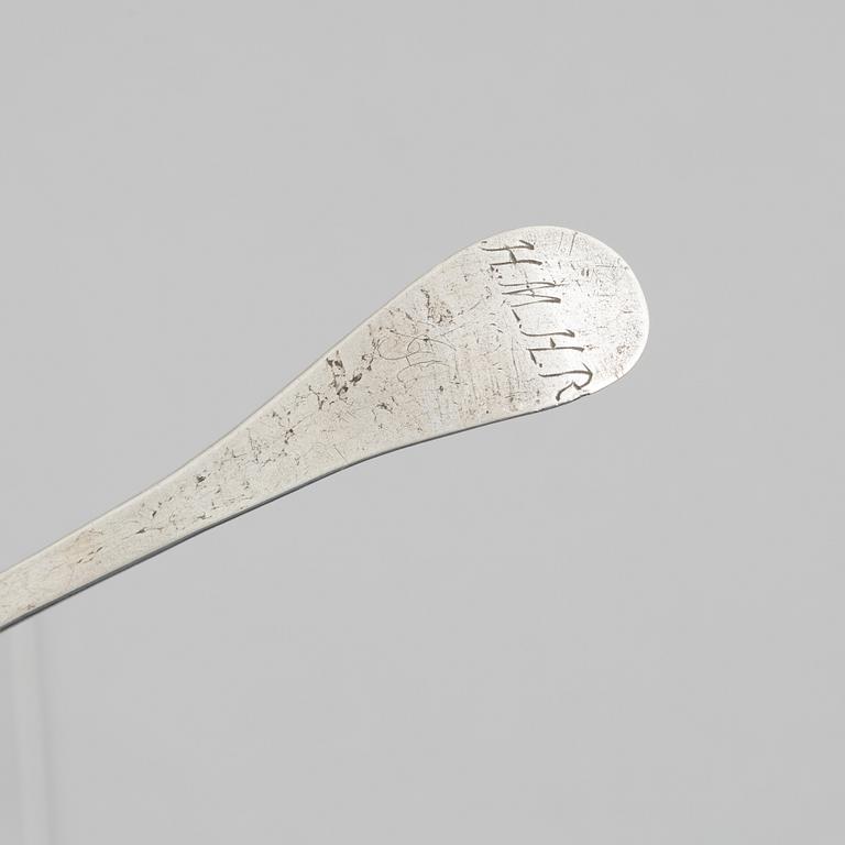 Råttsvanssked, silver, troligen Norge, 1700-tal.