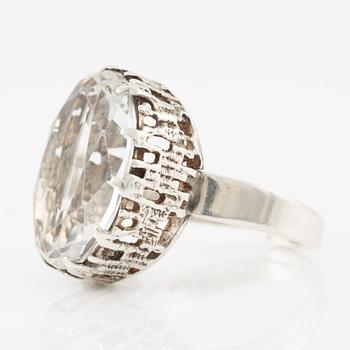 Bengt Hallberg, ring in sterling silver with rock crystal, Köping, 1973.