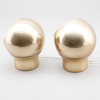 VÄGGLAMPOR, 1 par, "Typ Klot 3 ", Hemi, 1900-talets andra hälft.