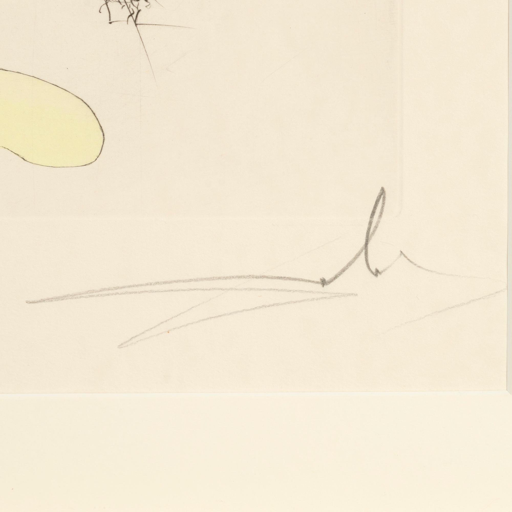 Salvador Dalí, torrnål kolorerad med stencil, 1975, signerad 33/300.