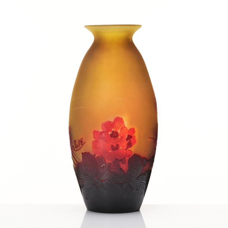 Emile Gallé, an Art Nouveau cameo glass vase, Nancy France.