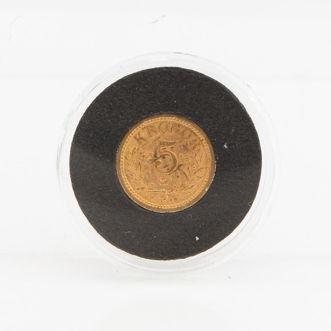 Guldmynt Sverige, Oscar II 5 kr, 1901.
