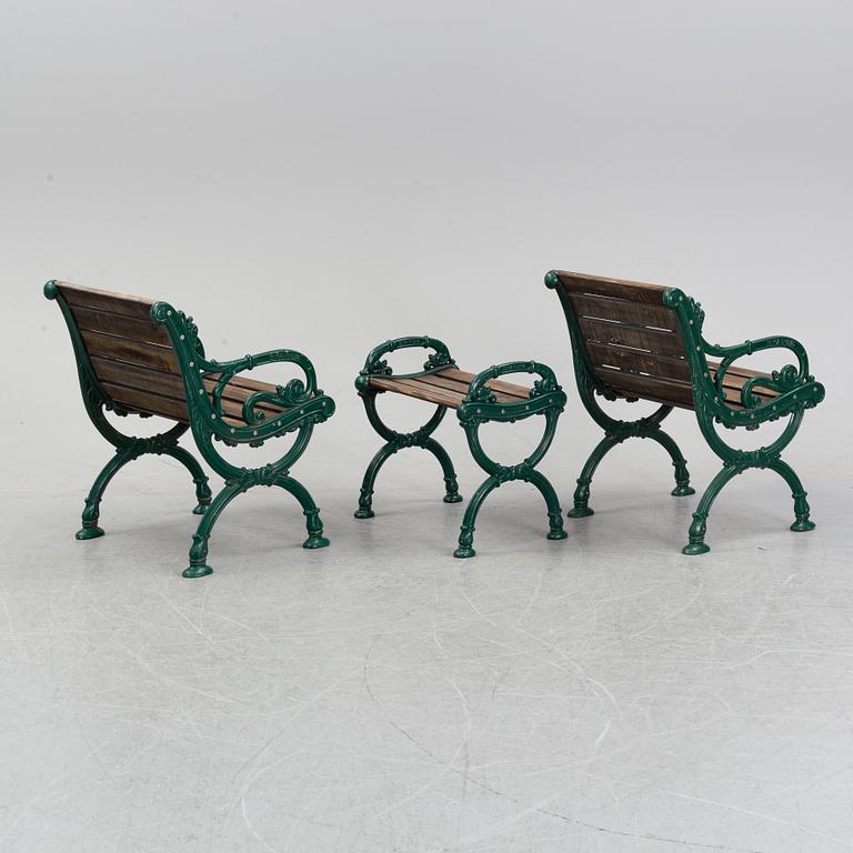A five piece Byarum suite of garden furniture, late 20th Century.
