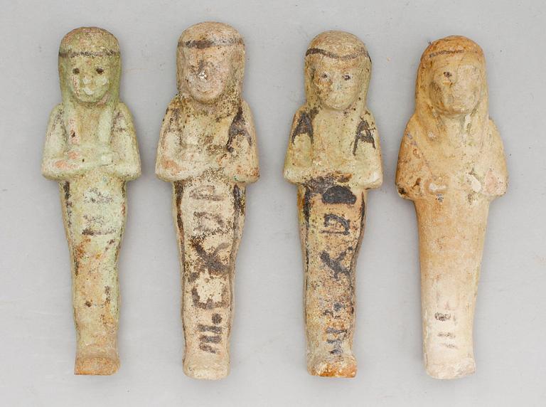 GRAVSKULPTURER, 4 st, sten, Egypten.