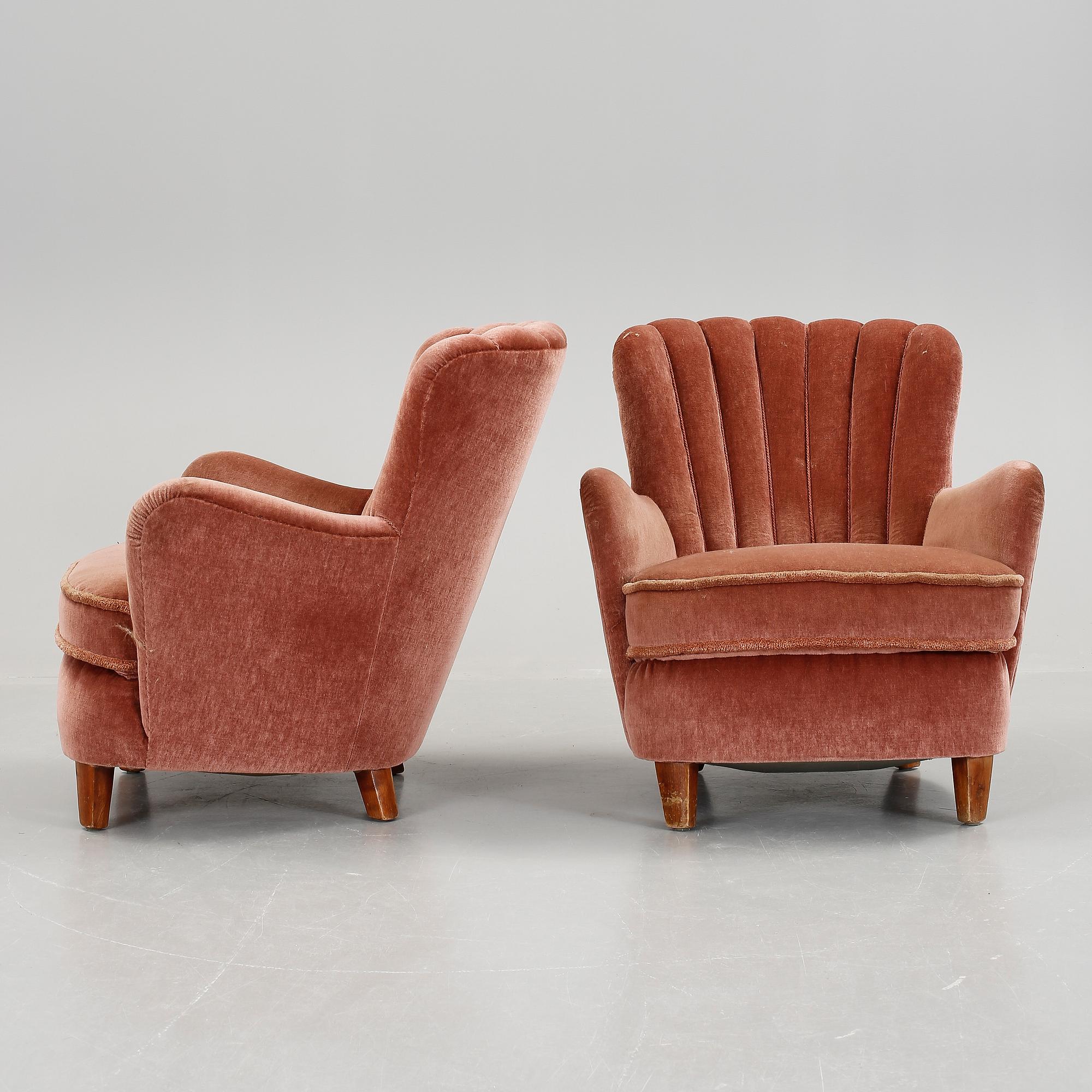 FÅTÖLJER, ett par, art déco, 1930-tal.
