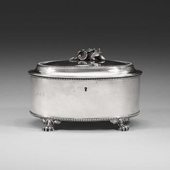 1009. A Swedish 18th century silver sugar-casket, marks of Petter Eneroth, Stockholm 1790.