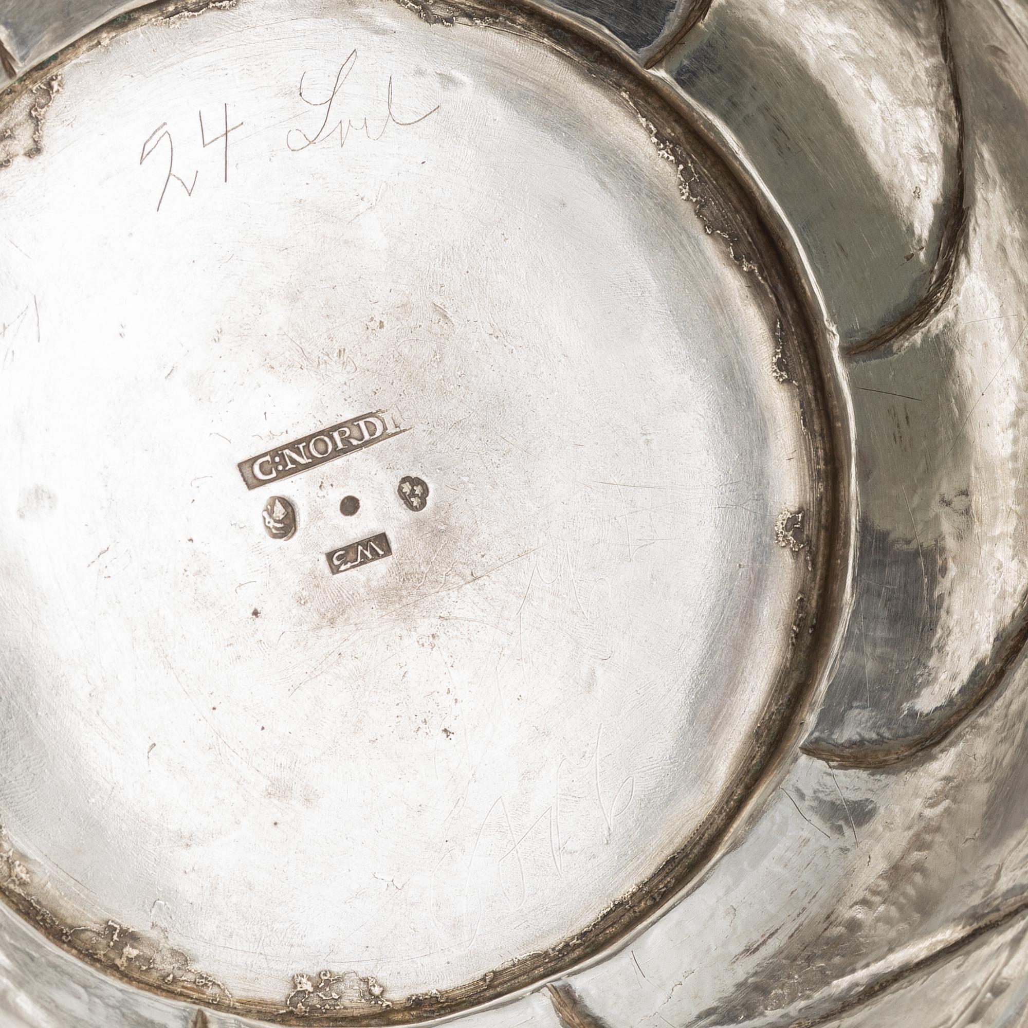 A silver beaker by Christopher Nordin, Hudiksvall 1827.