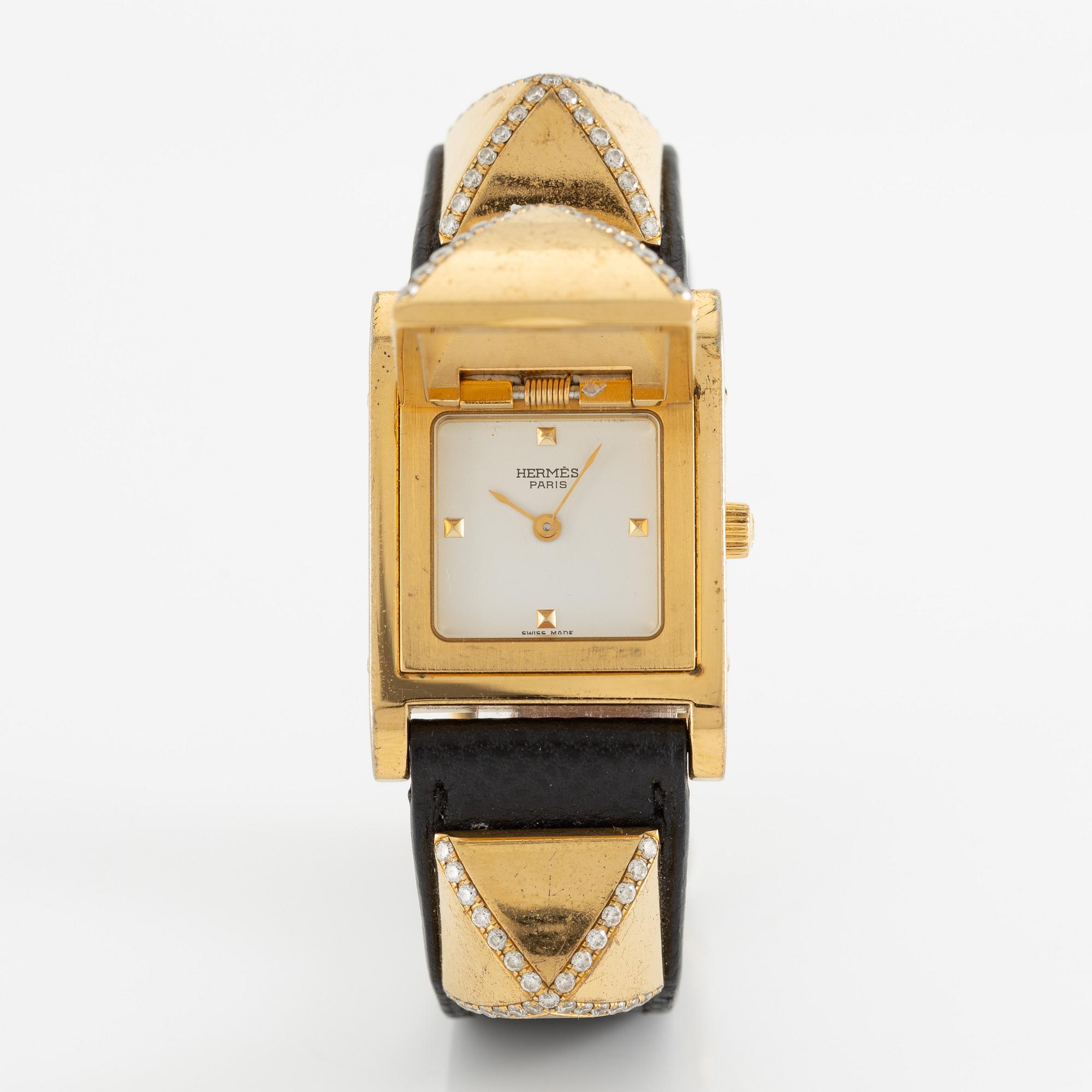 Hermès, Paris, Medor, armbandsur, 23 x 23 (32) mm.