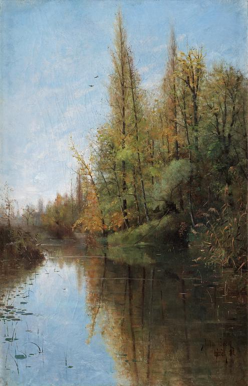 Julia Beck, River landscape, Grez-sur-Loing.
