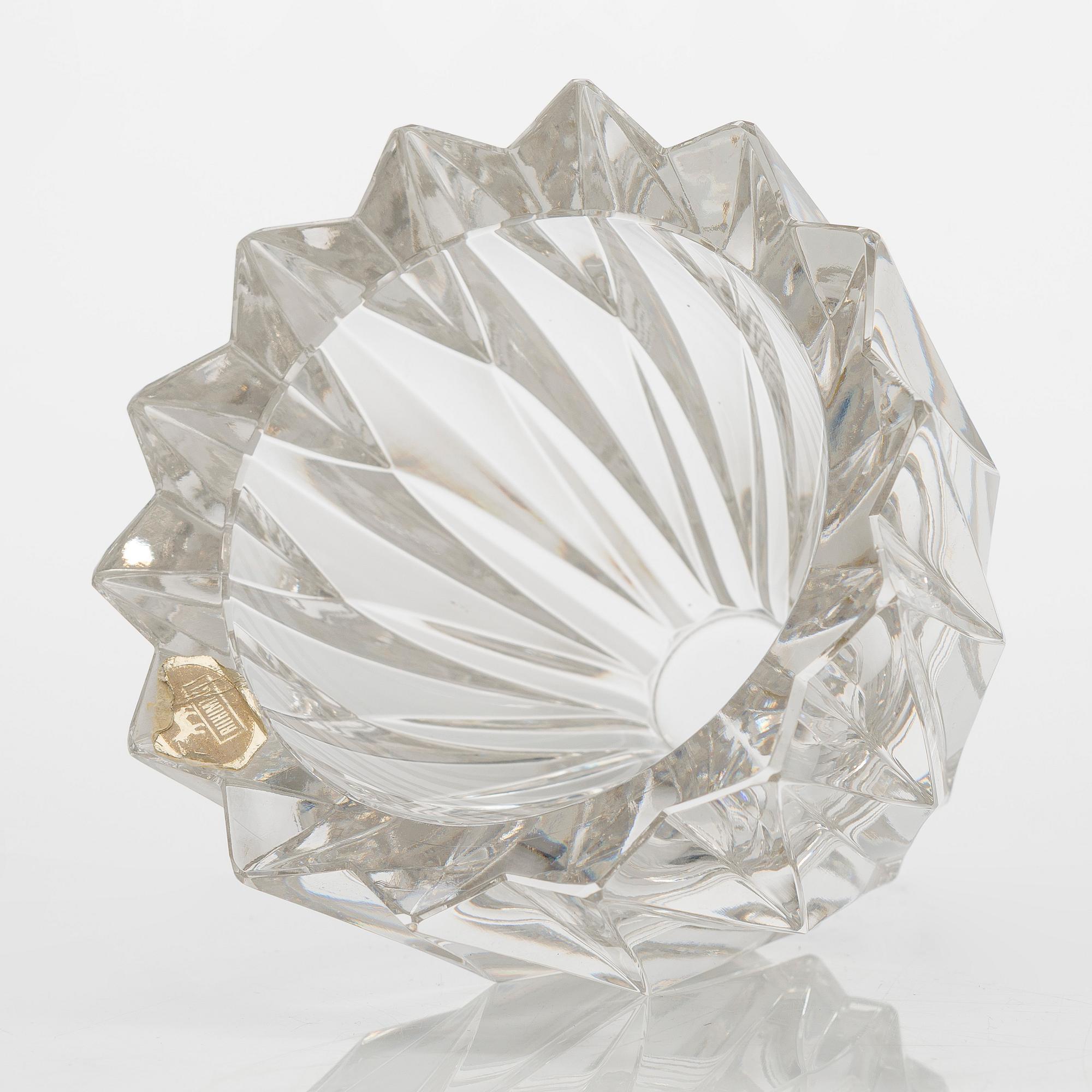 Aimo Okkolin, skål, "Näckros", signerad Aimo Okkolin Riihimäen Lasi Oy.