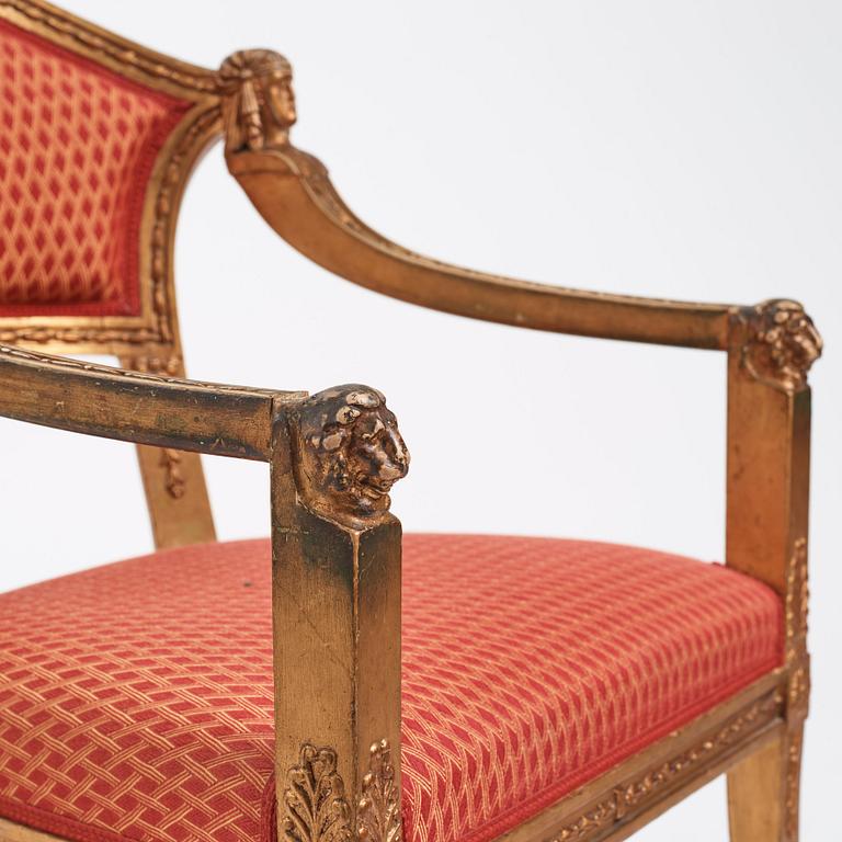 A pair of Swedish chairs in N C Salton's manner,  19th century.