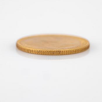 Gold coin Denmark Frederik VIII 20 crowns, 1915.