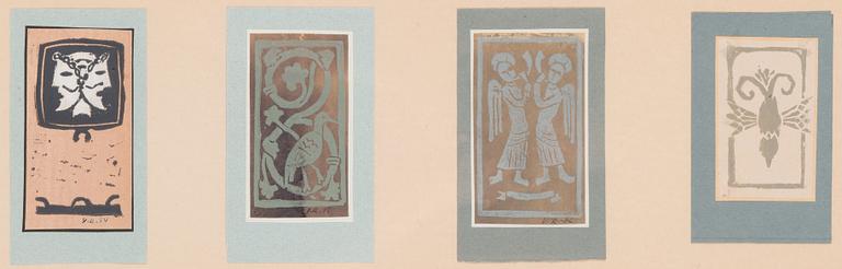 Viljo Ranta, sekatekniikka, 4 kpl, signeeratut ja päivätyt -74-76.