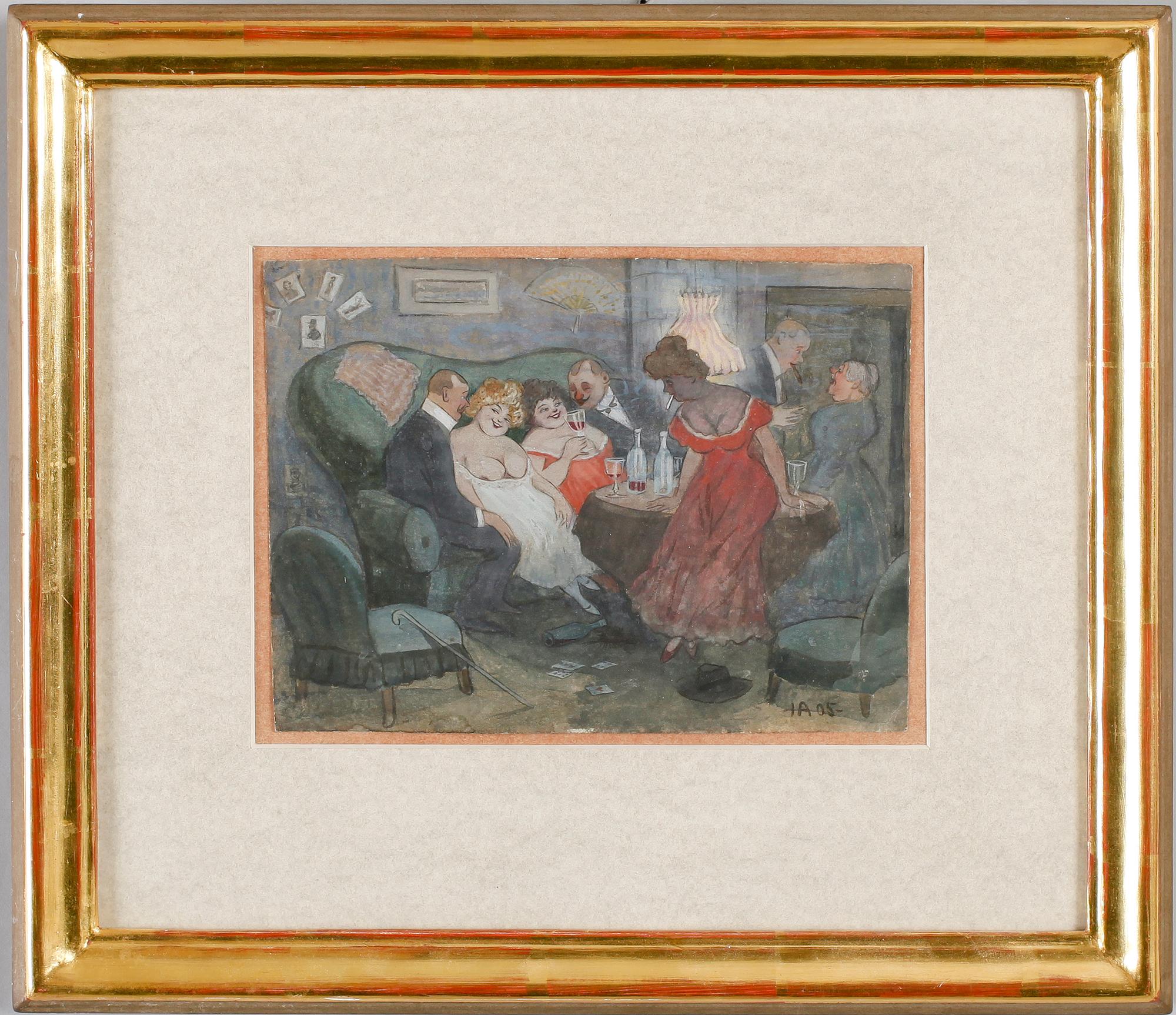 IVAR AROSENIUS, gouache, monogramsignerad, daterad -05.