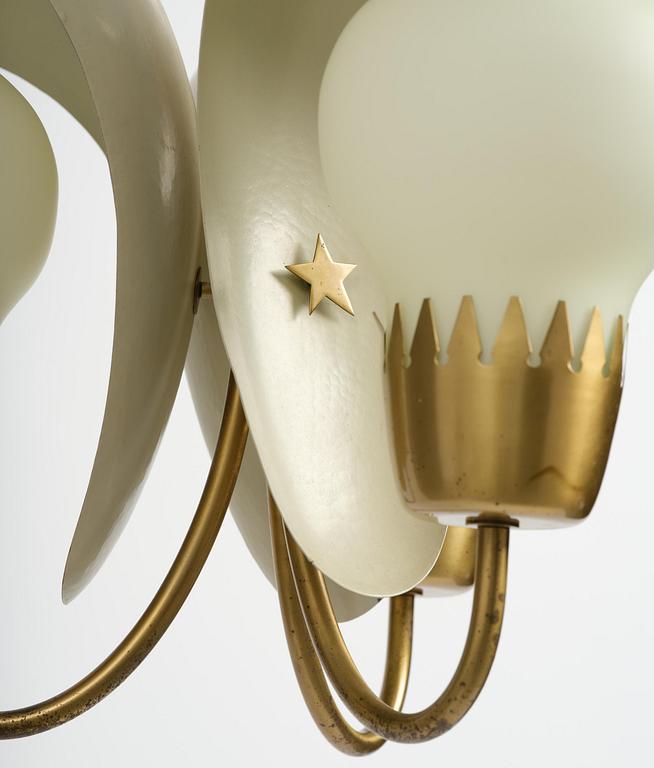 Hans Bergström, a rare ceiling lamp model "98", ateljé Lyktan, Åhus, 1940s-50s.