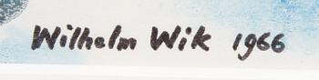 WILHELM WIK, akvarell, sign o dat 1966.