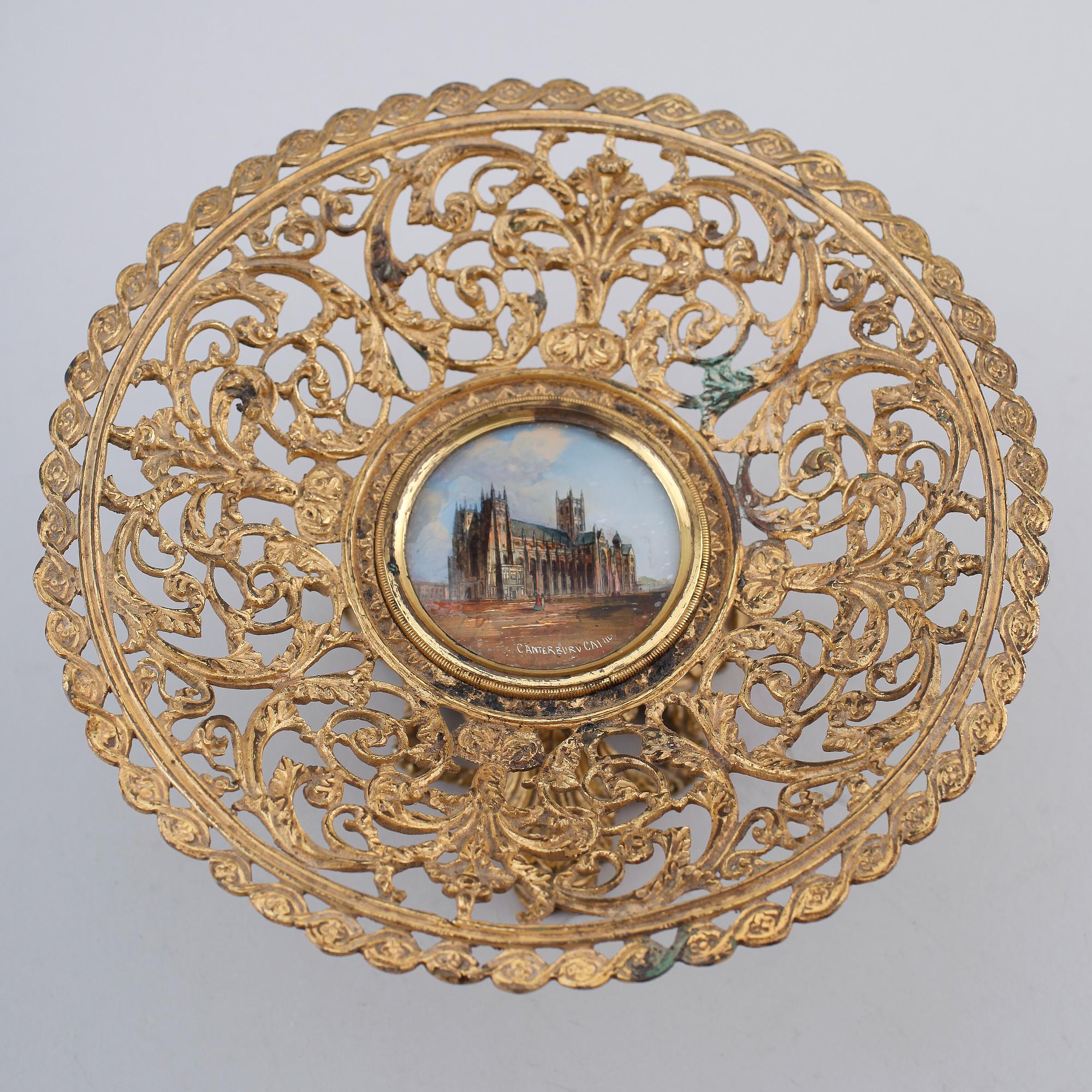 TAZZA, mässing, England, 1800-/1900-tal.