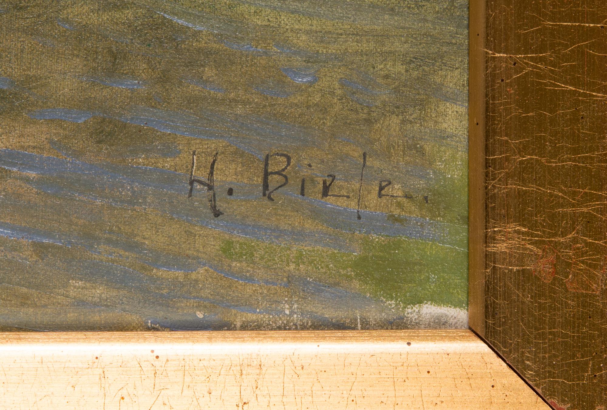 Helmi Biese, olja på pannå, signerad.