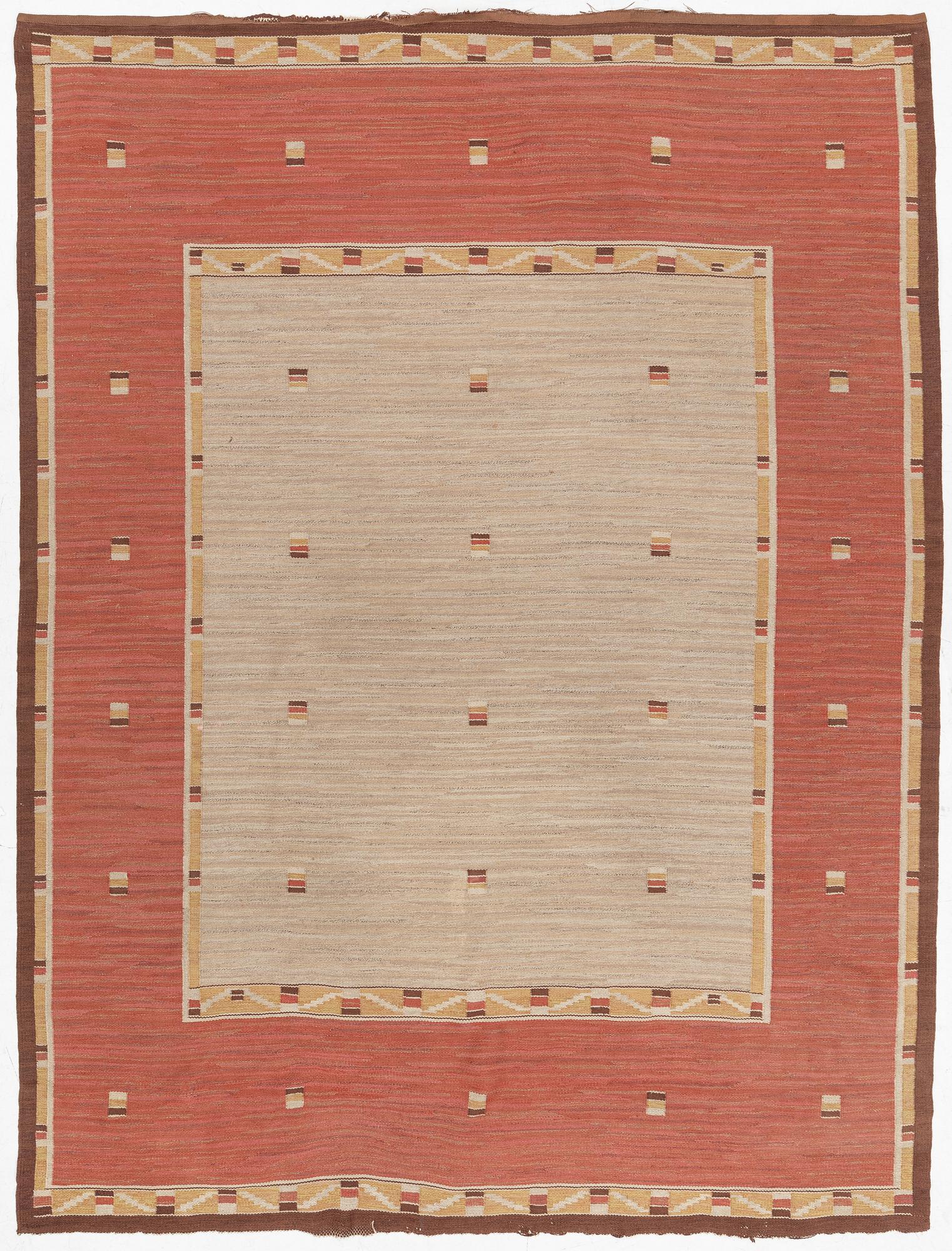 A flat weave carpet, c. 360 x 265 cm.