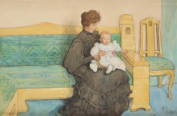 Carl Larsson, "Gunilla Laurin med sonen Erik" (Gunilla Laurin with the son Erik).