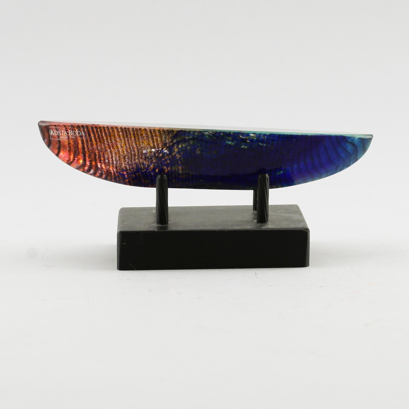 SKULPTUR, glas, Bertil Vallien, Kosta Boda, signerad.