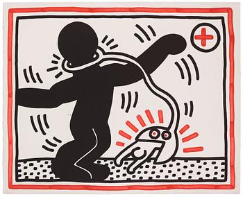 428. Keith Haring, "Untitled", ur: "Free South Africa".