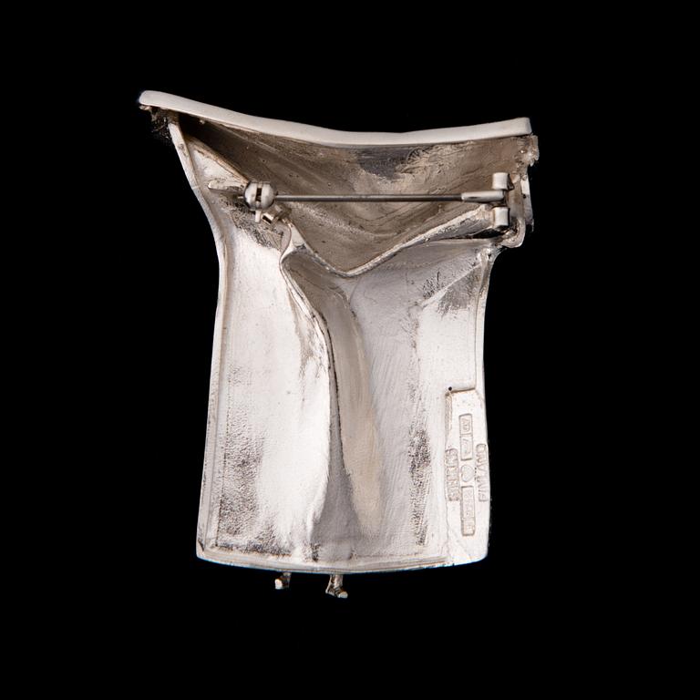 BJÖRN WECKSTRÖM, brooch "On the surface", silver. Lapponia 1969.