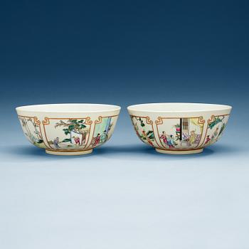 A pair of famille rose bowls, Republic.