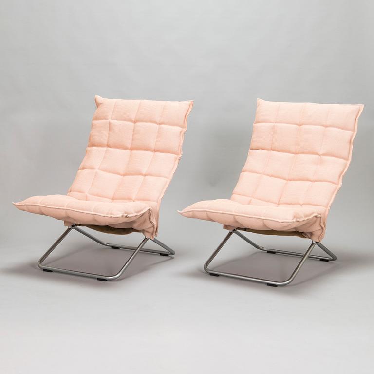 Harri Koskinen, A pair of 'K Chair' lounge chairs, Woodnotes, Finland.