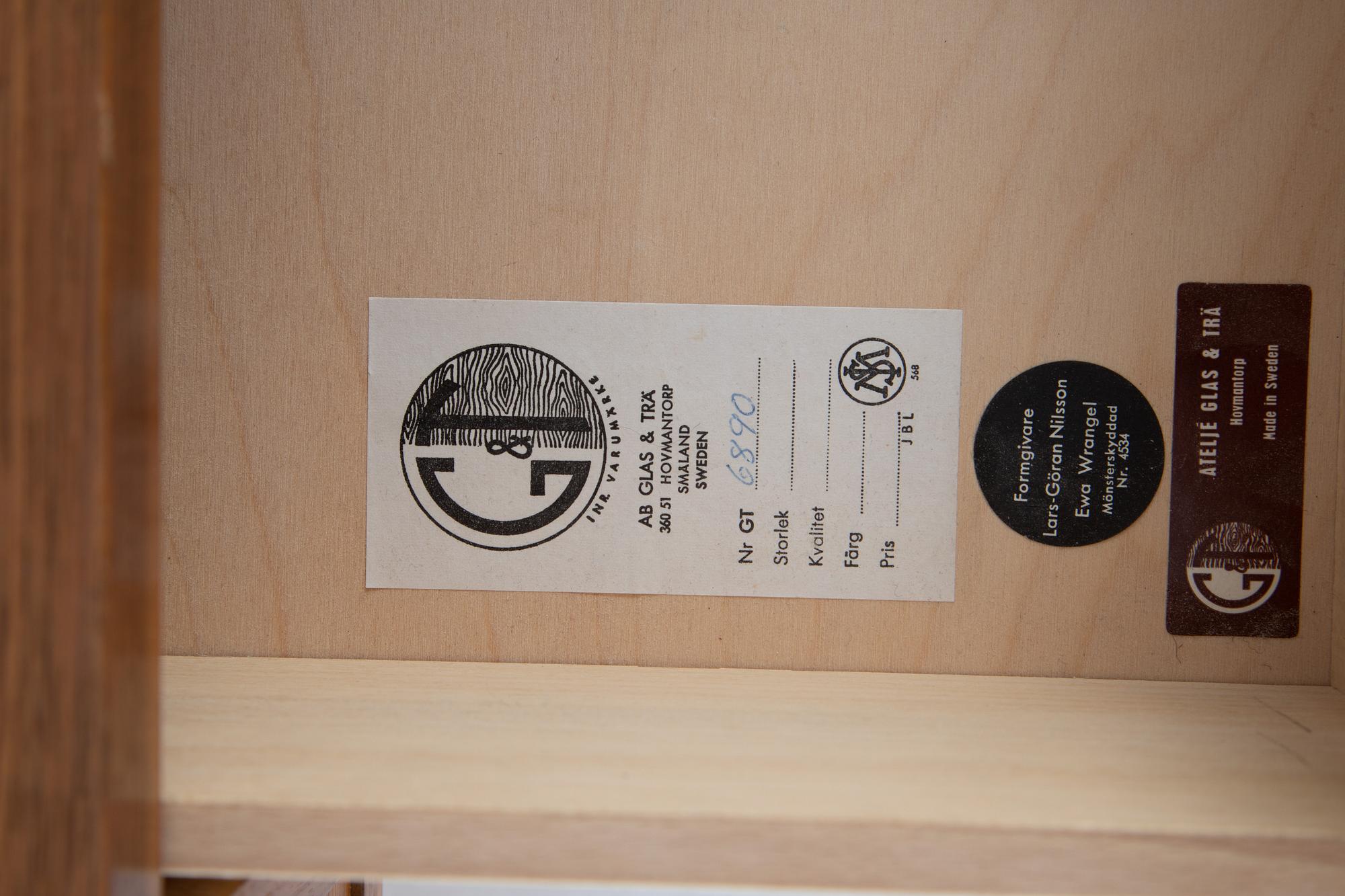 Ewa Wrangel och Lars Göran Nilsson, hallmöbel, AB Glas & trä, Hovmantorp, 1960/70-tal.