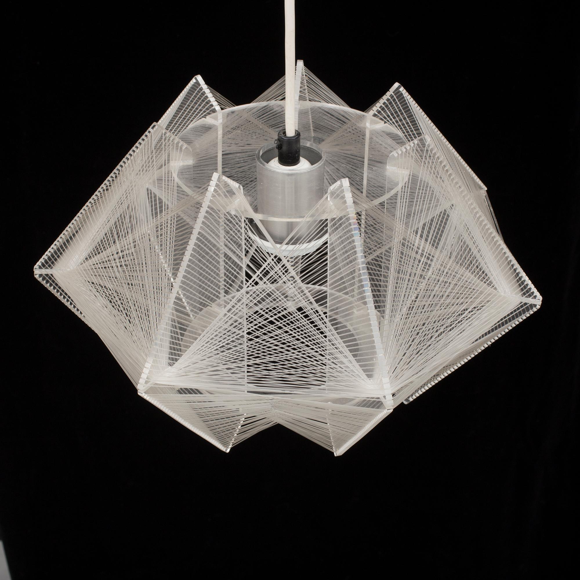 TAKLAMPOR, ett par, plexi-glas och nylon tråd, 1960-tals.