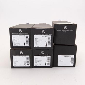 A set of six Gunnar Cyrén snaps glasses from Nobelservisen Orrerfors later part of the 20th century.