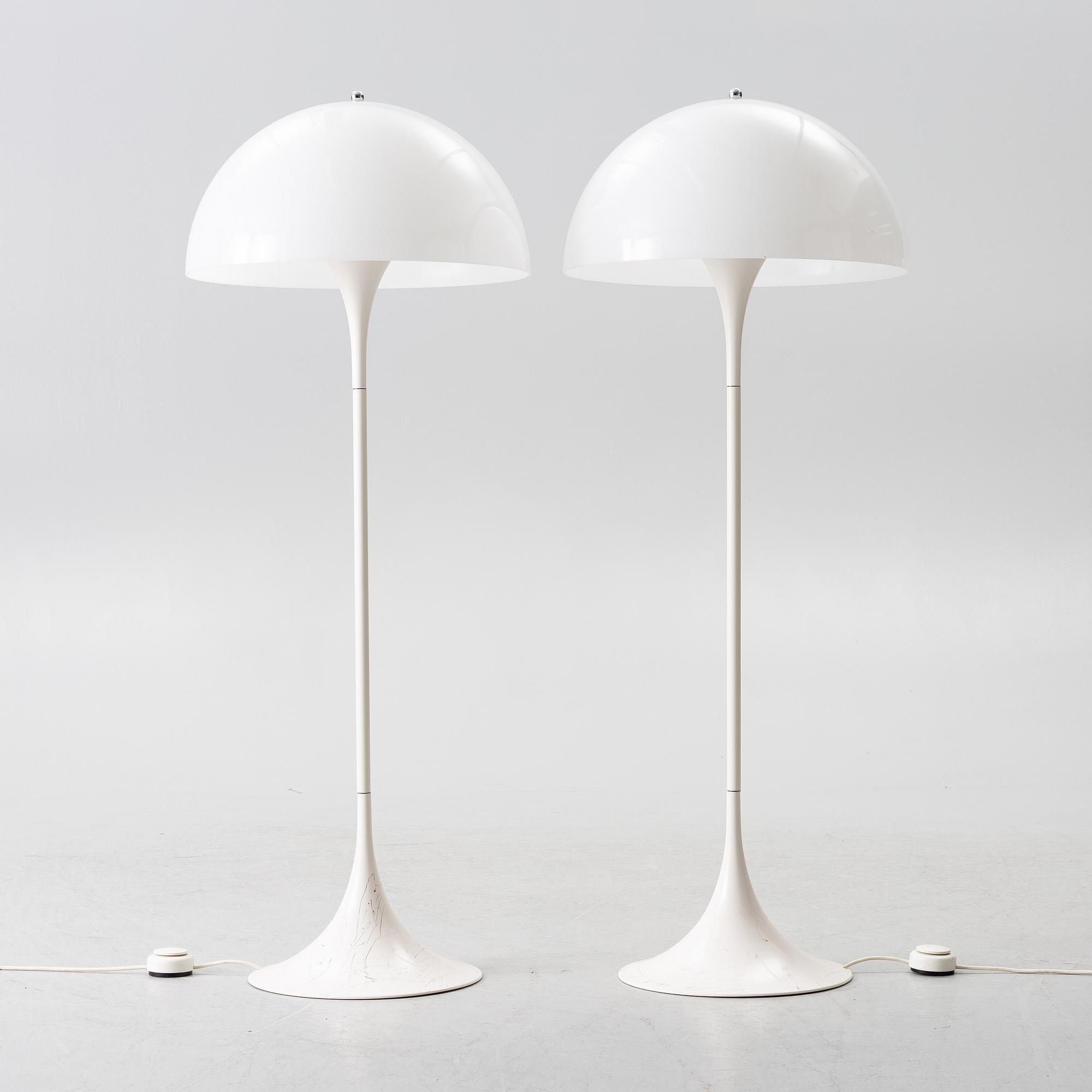 Verner Panton, a pair of 'Panthella' floor lamps, Louis Poulsen, Denmark.